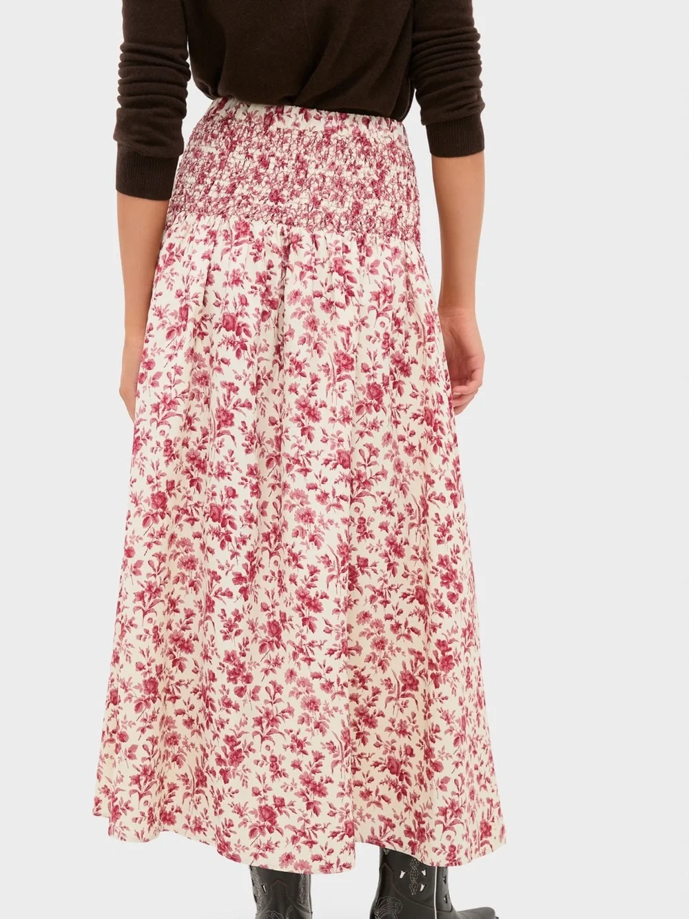 Tuckernuck Pomegranate Bloom Smocked Benson Skirt size M